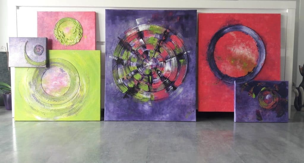 Tableaux élève cours art plastique cours arts plastiques saint Nazaire bagnols sur ceze gard